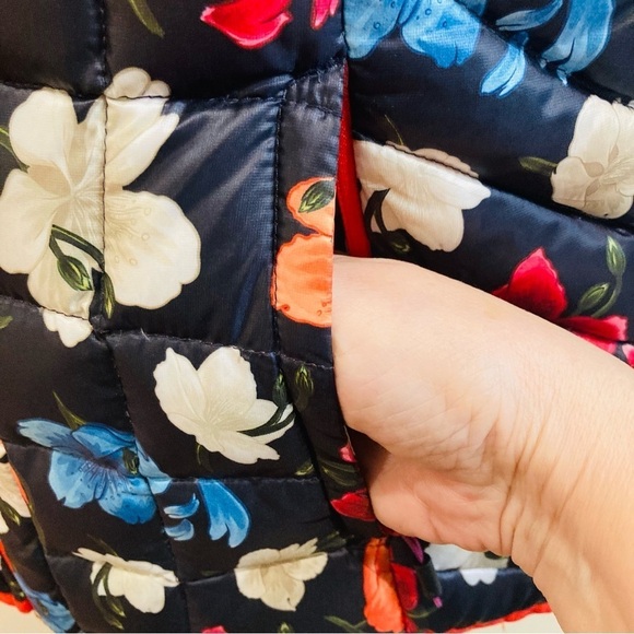 ORAGE Sz M Hooded Puffer Down and Feather Filled Floral Ski  Jacket Coat - Picture 2 of 13